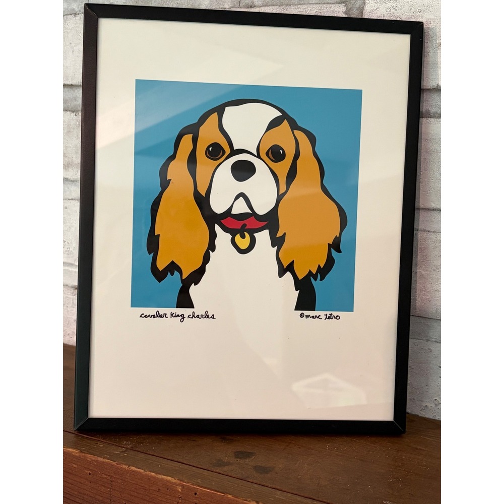 King Charles Cavalier Framed  Pop Print  By Artist Marc Tetro